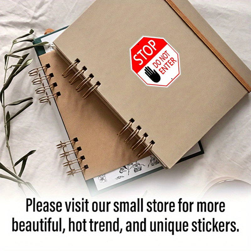 Stop Do Not Enter Vinyl Stickers - Smooth Surface Decorations