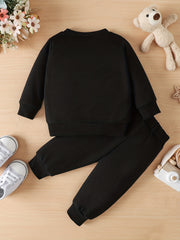 Toddler Baby Boy's KING Letter Print Sweatshirt & Trousers Set