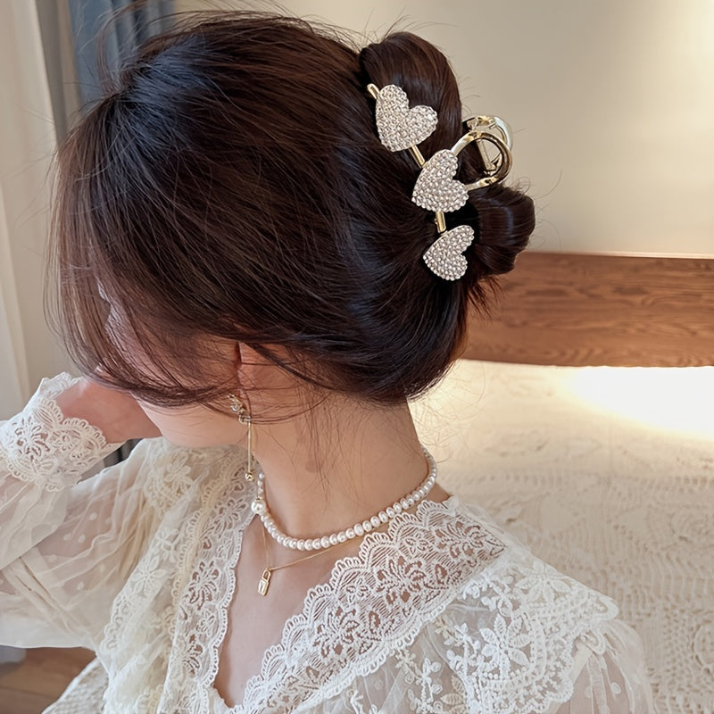 Heart Rhinestone Hair Clips Strong Hold Won't Slip