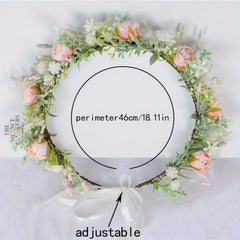 Mediterranean Style Flower Rattan Wreath Headband for Girls