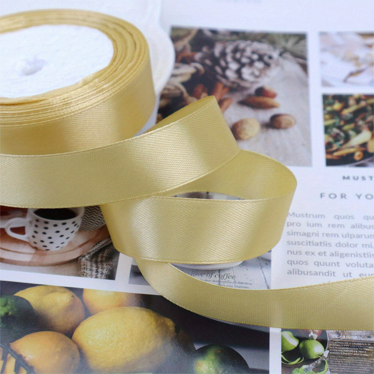 25 Yards Roll Silk Satin Ribbon for DIY Gift Package Bow Making Supplies
