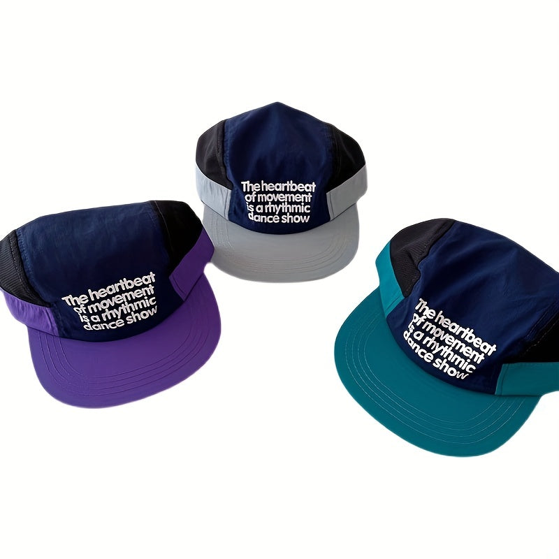 Kids Sunshade Baseball Cap with Embroidered Letters for Outdoor Sports