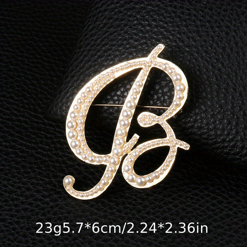 Letter Brooch Alloy Inlaid Diamond Pin Corsage