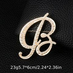 Letter Brooch Alloy Inlaid Diamond Pin Corsage