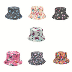 Colorful Butterfly Print Bucket Hat for Women Men