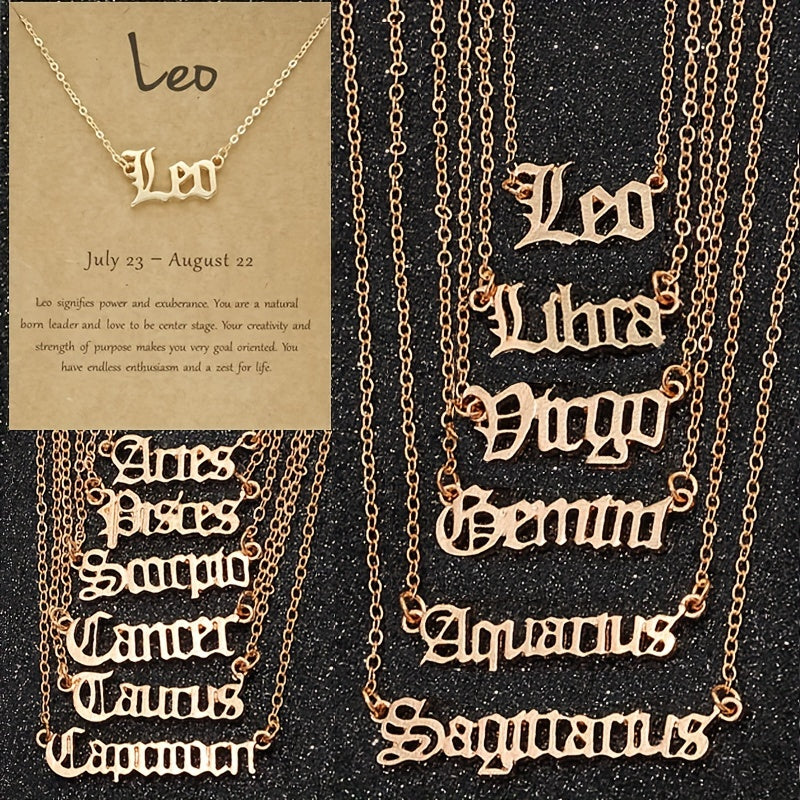 Golden Plated 12 Constellations Pendant Necklace