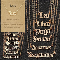 Golden Plated 12 Constellations Pendant Necklace