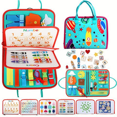 Montessori Busy Board Sensory Toy for Toddlers & Preschoolers