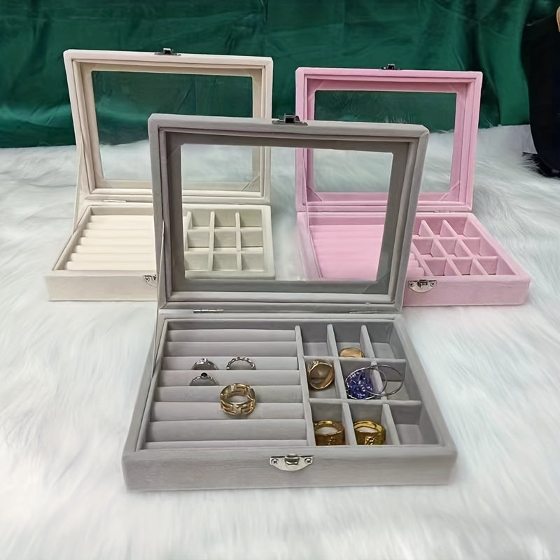 Velvet Sunglasses Organizer Glasses Jewelry Display Case Storage Holder