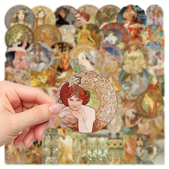 54pcs Retro Literary Character Stickers for Phone Case Laptop Decor