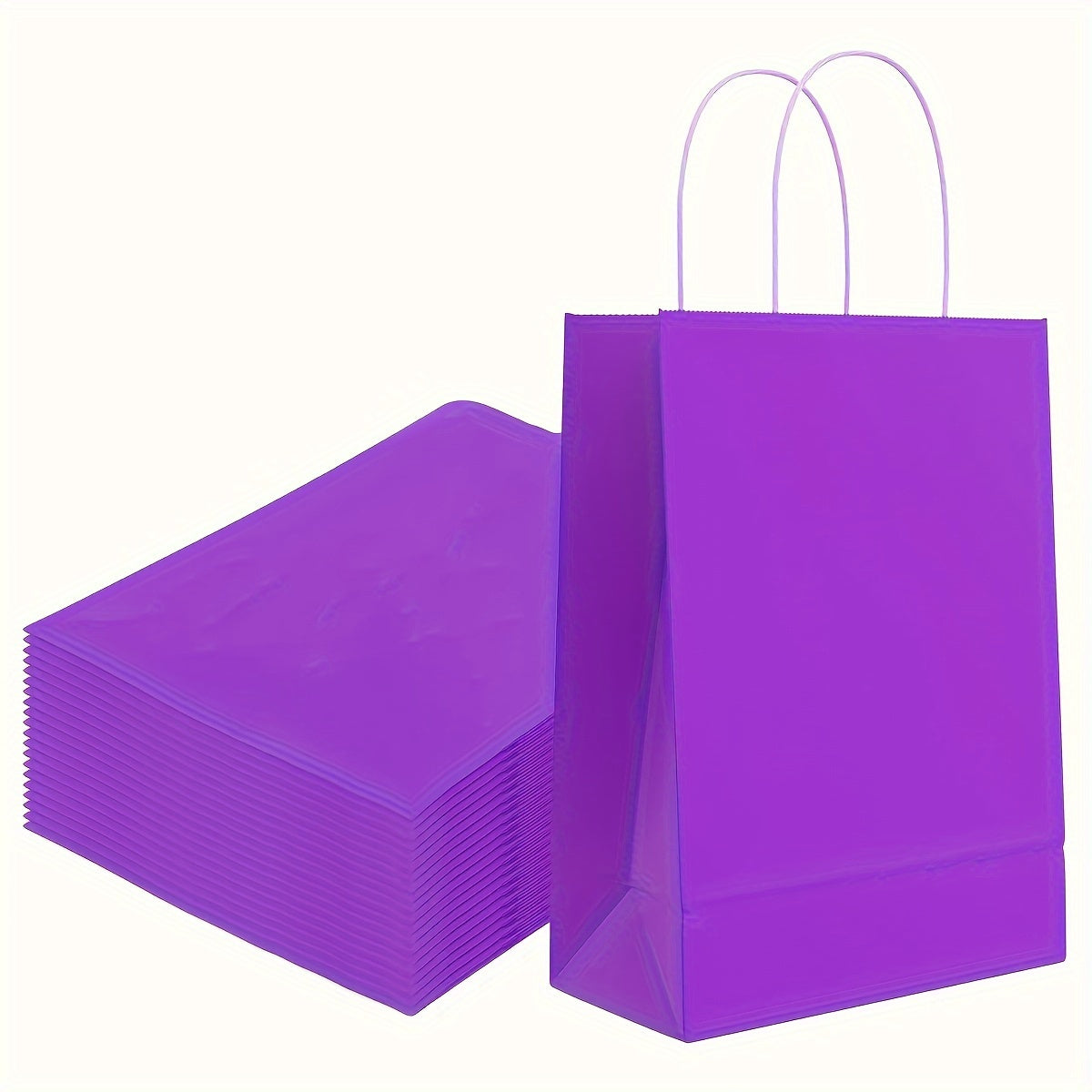 24 Purple Gift Bags with Handles - Small Paper Bags for Kids Birthday Party Favo
