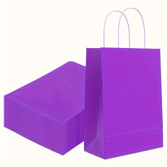 24 Purple Gift Bags with Handles - Small Paper Bags for Kids Birthday Party Favo