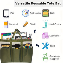 Craft Supplies Tote Bag Green Nylon Fabric Organizer Bag