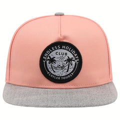 Coconut Tree Patch Baseball Cap Pink Block Snapback Hats