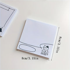 Cartoon Cat Dialog Box Non adhesive Note Paper 50 Sheets Message Book