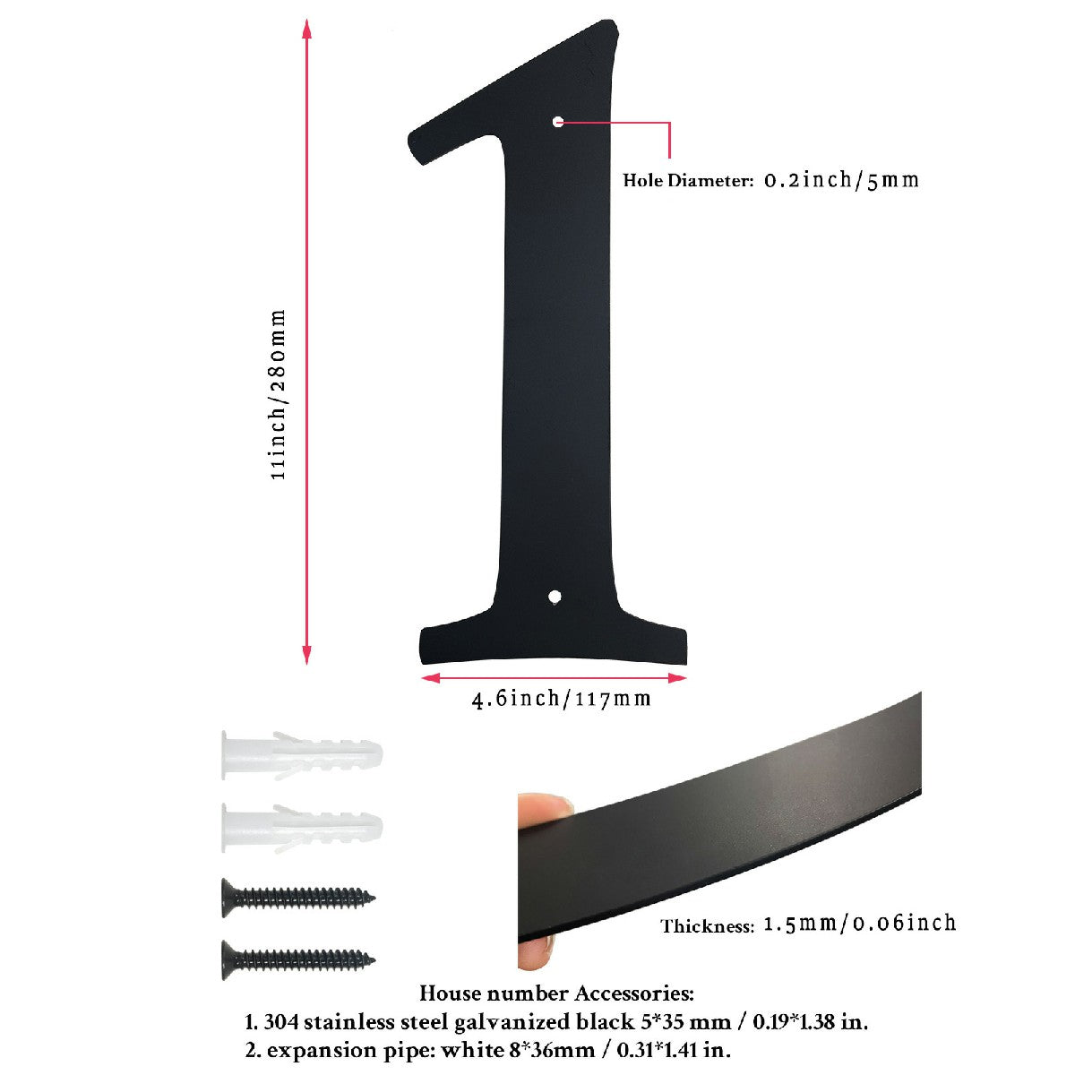 Large House Numbers 11 Inch Modern Cast Iron Address Numbers