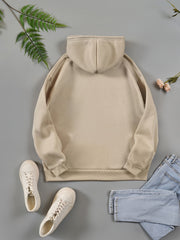 Drawstring Kangaroo Pocket Hoodie Letter Print Sweatshirt