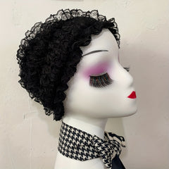Lace Ruffles Turban Cap Head Wrap Bonnet Solid Chemo Hats