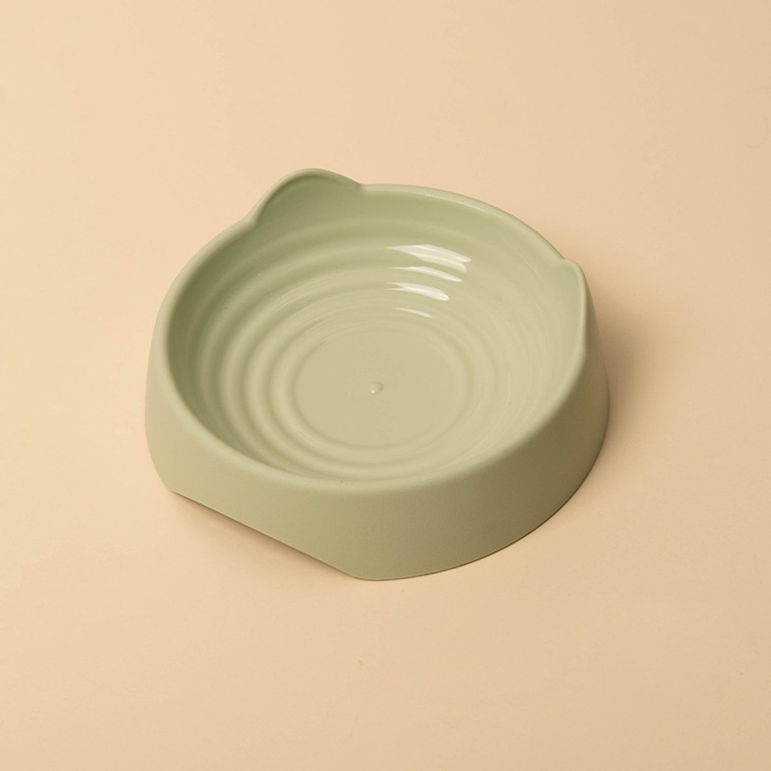 Cat Ear Shape Plastic Cat Food Water Snack Bowl Pet Feeding Supplies