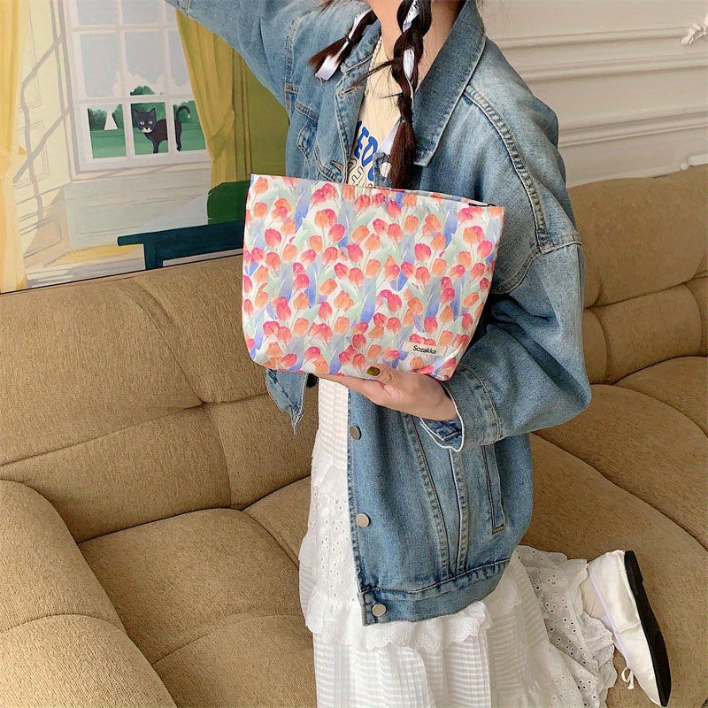 Flower Pattern Storage Pouch Makeup Bag