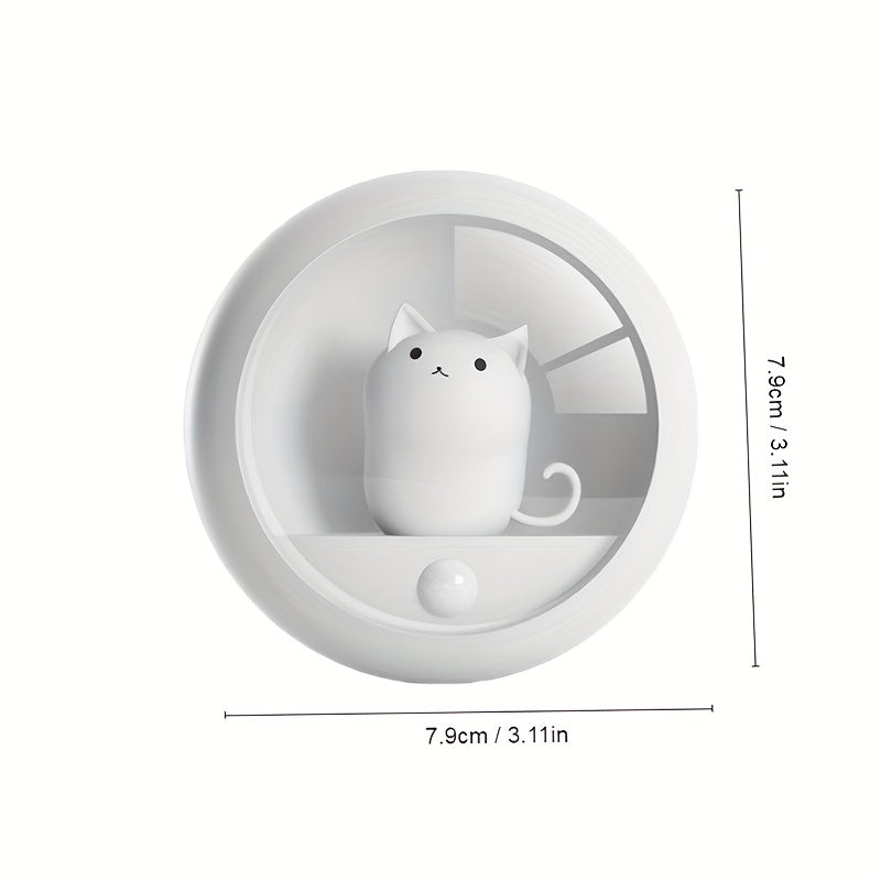 Cat Smart Motion Sensor LED Night Light, USB Rechargeable