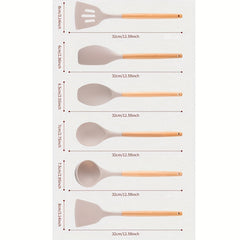 14pcs Non Stick Silicone Utensil Set with Storage Bucket Holder