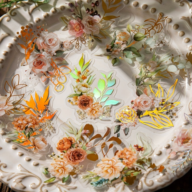 40pcs Vintage Plants & Flowers Stickers for DIY Art Supplies
