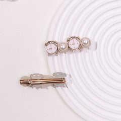 2pcs Faux Pearl Duck Billed Hair Clip for Women