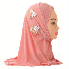 Toddler Girls Bandana Arab Hat Six Flowers