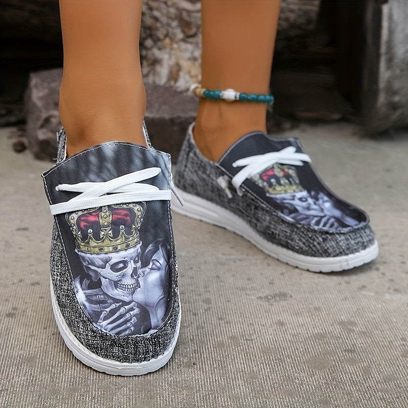 Women's Colorblock Slip-On Flat Shoes Lightweight Canvas Shoes