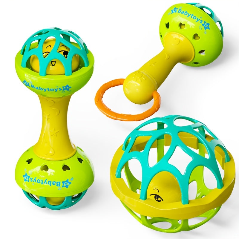 3pcs Infant Hand Rattle Toy Set Vibrating Rattles for Babies 0-3 Years