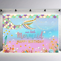 Mermaid Party Background Cloth Birthday Party Decoration Supplies