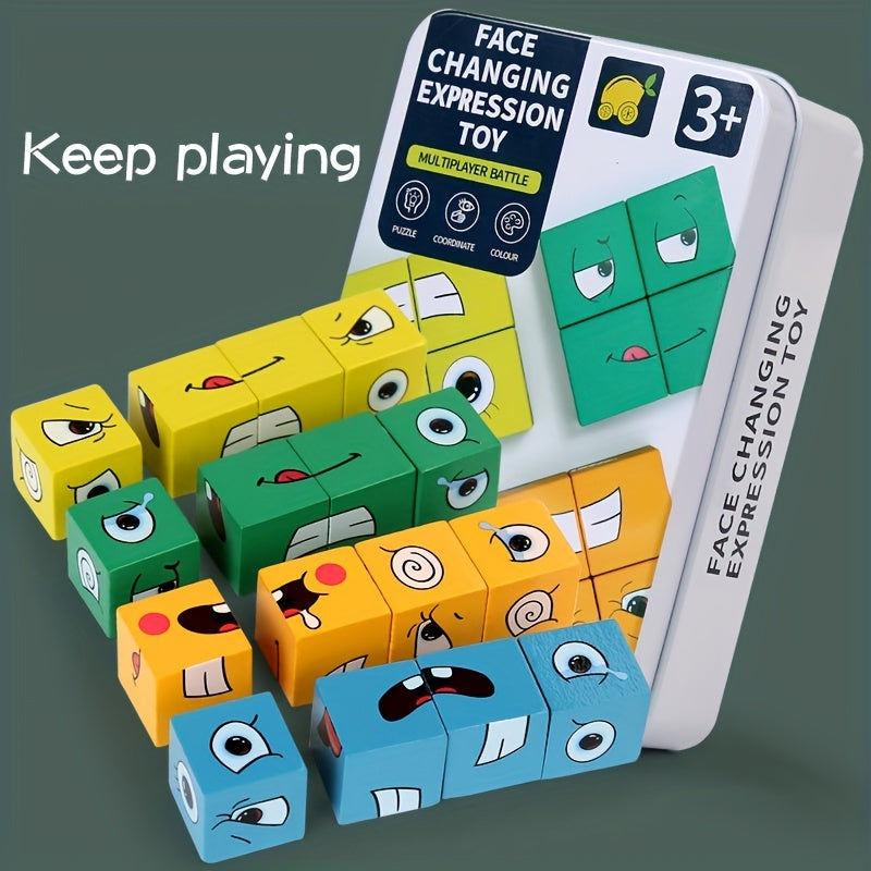 Wooden Matching Block Puzzles Parent Child Interactive Games Educational Toys