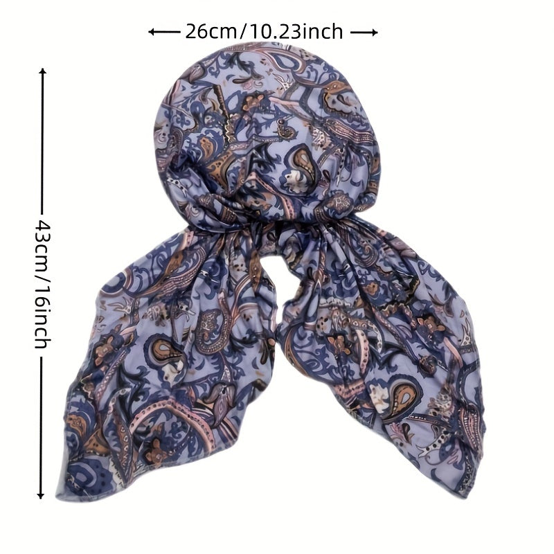 Boho Paisley Print Turban Cap Long Hijab Chemo Hats For Women