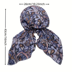 Boho Paisley Print Turban Cap Long Hijab Chemo Hats For Women