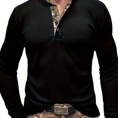 Men's Stretch Knit Long Sleeve Top for Fall Winter