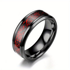 Dragon Pattern Titanium Steel Rings for Couples