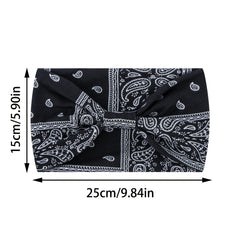 Boho Wide Headband for Women, Elastic Twisted Style Hair Wrap