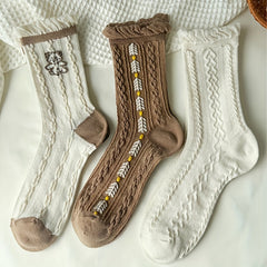 8 Pairs Cartoon Print Socks Women's Stockings & Hosiery