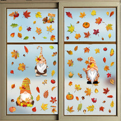 Thanksgiving Fall Window Clings - 6 Sheets 20 X Maple Leaves Stickers