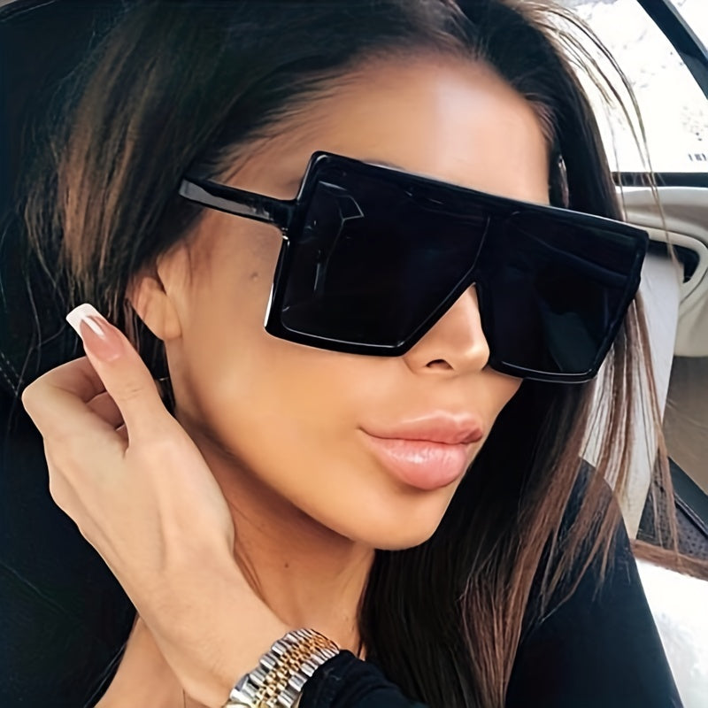 Oversized Square Sunglasses Flat Top UV400 Sun Shades Glasses