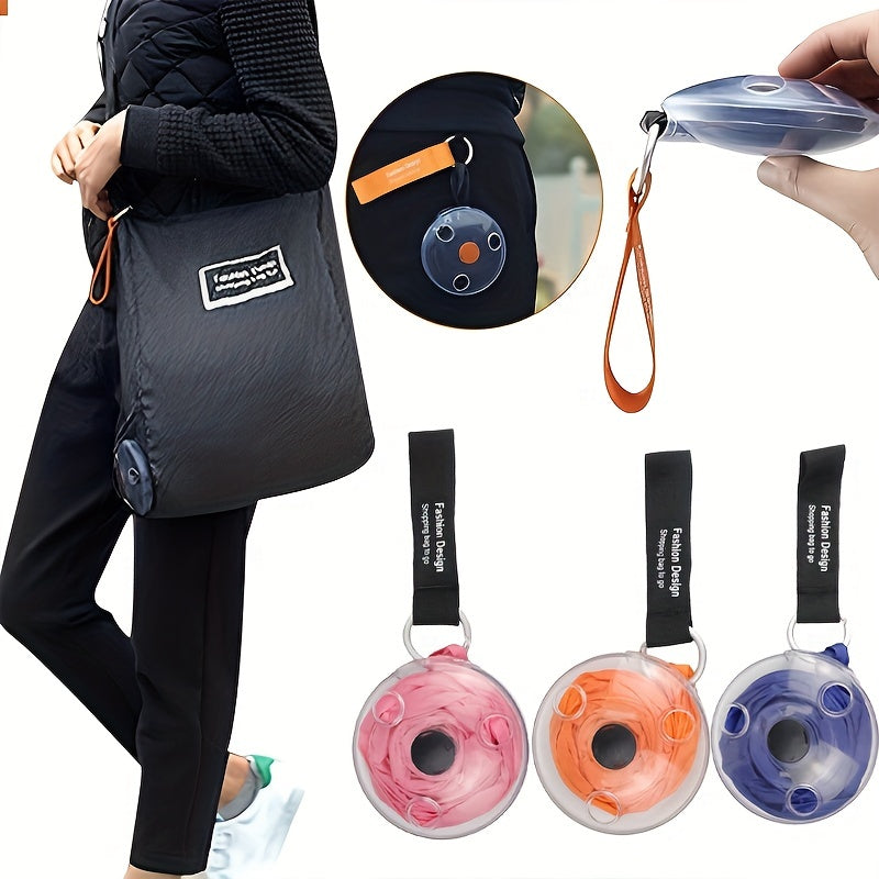 Reusable Shopping Bags with Storage Case and Carabiner - Foldable Lightweight