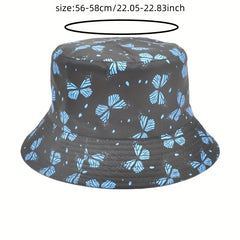 Colorful Butterfly Print Bucket Hat for Women Men