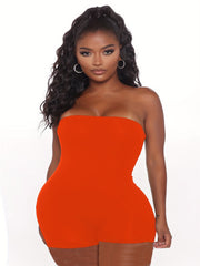  Strapless Sexy Romper Slight Stretch