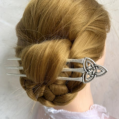 Vintage Viking Style Hairpin Tree Of Life Hairpin Celtic Knot Crescent Moon Silv