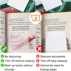 450 Sheets Transparent Sticky Notes Waterproof Memo Paper 6 Colors Marker