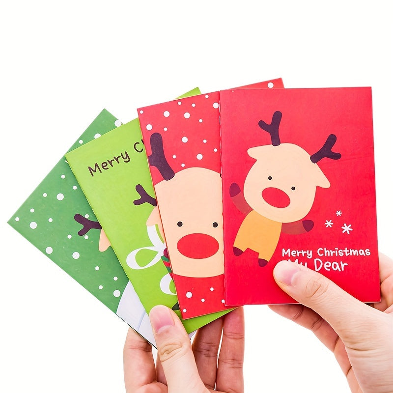 4pcs Cartoon Christmas Series Notebook Mini Pocket Small Book