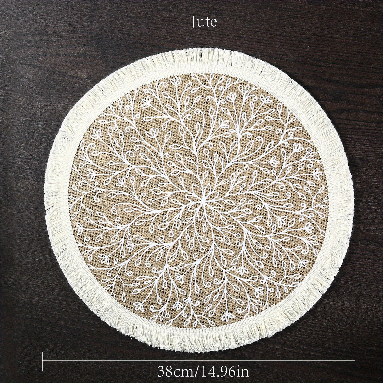 Boho Jute Placemat Tassel Waterproof Dustproof Anti Scalding