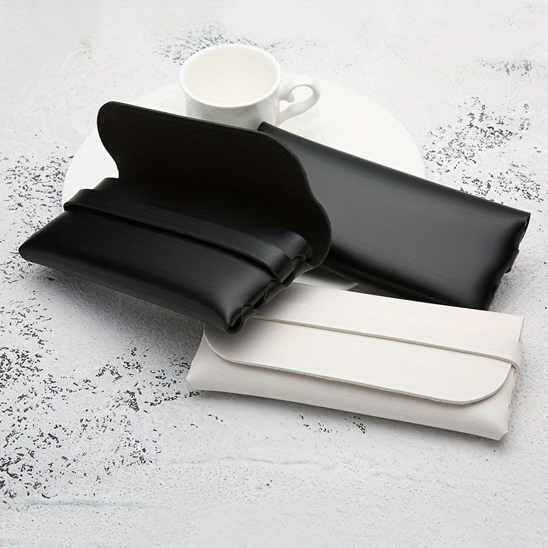 2PCS Soft Leather Glasses Case Sunglasses Protective Pouch