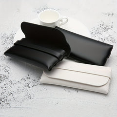 2PCS Soft Leather Glasses Case Sunglasses Protective Pouch